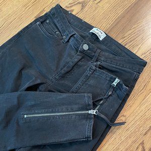 Acne Studios | Skinny Low Rise Jean Ankle Zip | Color Black | Size 28